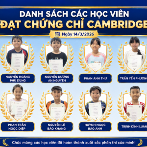 Vinh Danh 12 Học Viên Xuất Sắc Đạt Chứng Chỉ Cambridge